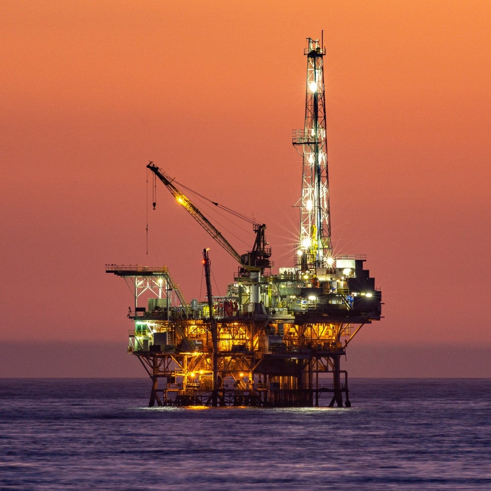 Platform Holly after sunset